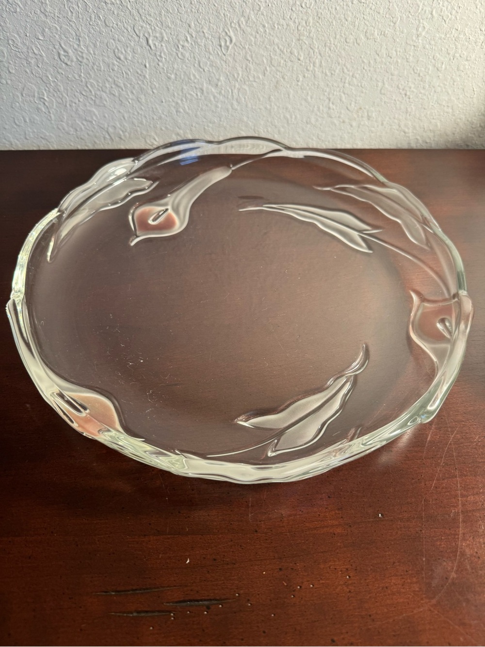 Mikasa Clear Crystal Calla Lily Serving Platter 12”